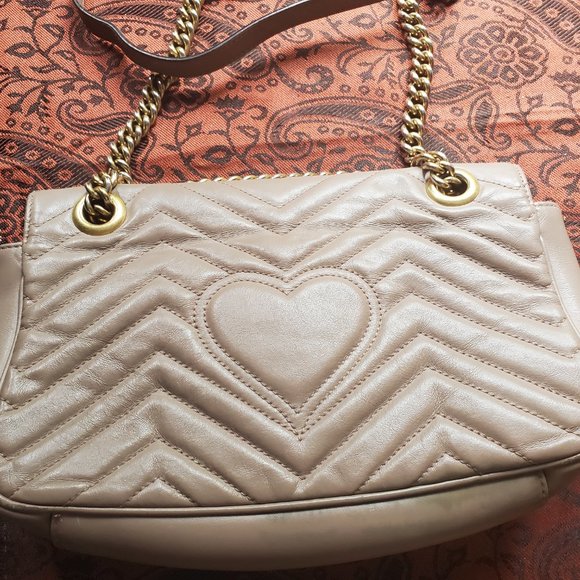 Gucci Small marmont chain shoulder bag in dusty pink - Picture 4 of 4